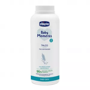 CHICCO Púder detský Baby Moments s ryžovým škrobom 95 % prírodných zložiek 150 g