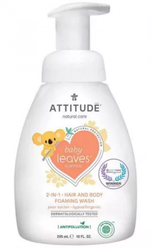 ATTITUDE Detská umývacia pena 2v1 Baby leaves s vôňou hruškovej šťavy 295 ml