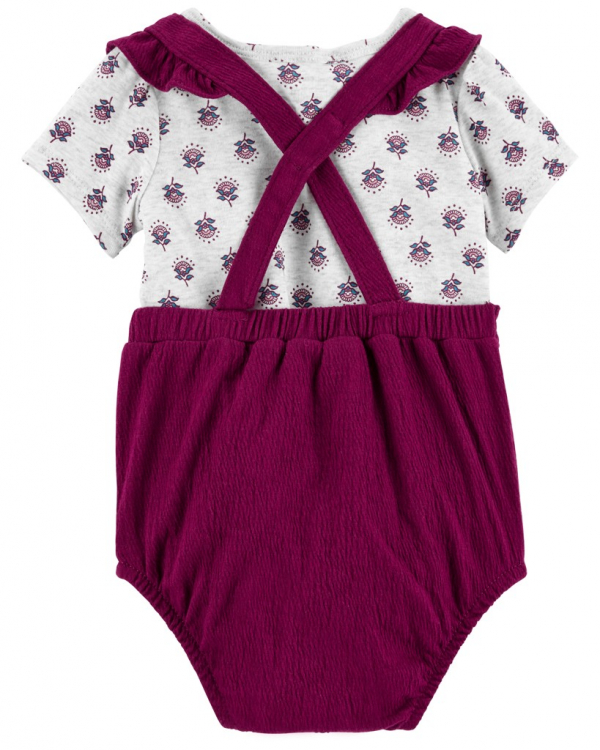 CARTER'S Set 2dielny tričko kr. rukáv, nohavičky na traky Purple Flowers dievča NB/ veľ. 56