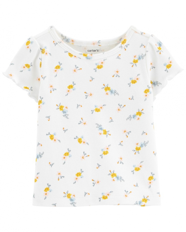 CARTER'S Set 2dielny tričko kr. rukáv, kraťasy na traky Yellow Flowers dievča 6m