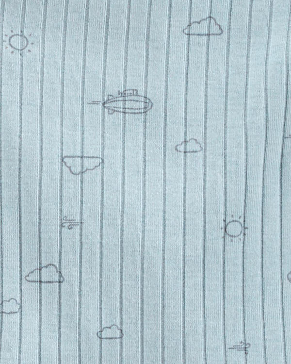 CARTER'S Set 3dielny tričko dl. rukáv, polodupačky, čiapka Blue Clouds neutrál NB/ veľ. 56