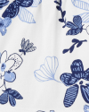 CARTER'S Set 3dielny tričko na ramienka, body na ramienka, kraťasy Blue Flowers dievča 12m