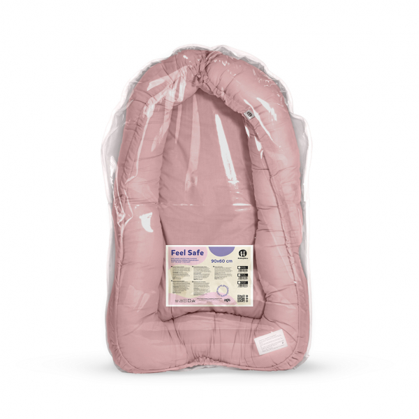 PETITE&MARS Hniezdo ochranné pre bábätko FEEL SAFE Dusty Pink 90 x 60 cm