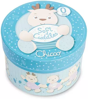 CHICCO Hračka plyšový jelenček Soft Cudles v darčekovej škatuľke - modrý 0m+