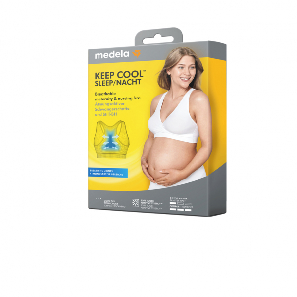 MEDELA Podprsenka nočná tehotenská a na dojčenie Keep Cool™, biela L