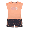 DIRKJE Set 2.d tričko kr. rukáv + nohavice krukáv neónová oranžová dievča veľ.86