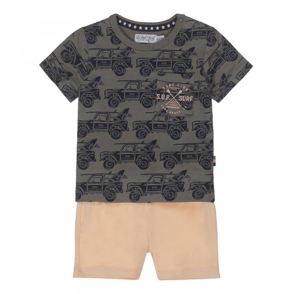 DIRKJE Set 2.d tričko kr. rukáv + nohavice krukáv zelená so vzorom so vzorom chlapec veľ.56