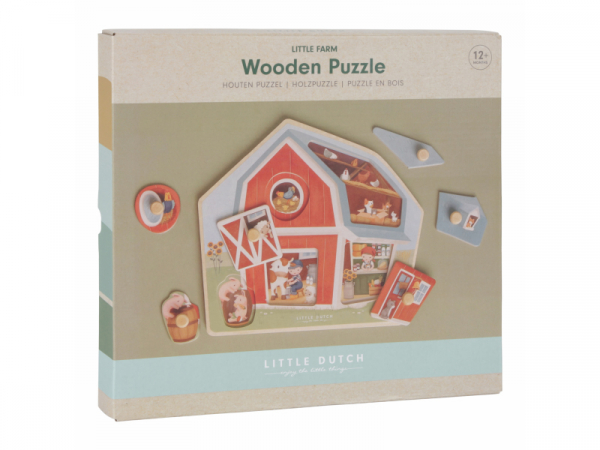 LITTLE DUTCH Puzzle vkladacie drevené Farma