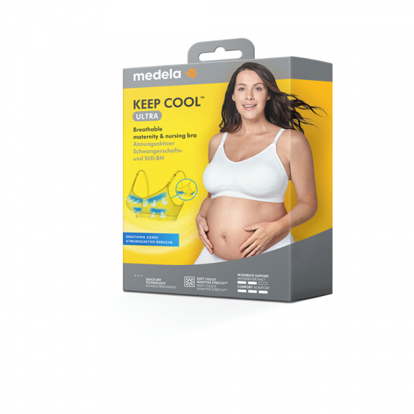 MEDELA Podprsenka tehotenská a dojčiaca ultra Keep Cool, biela XXL