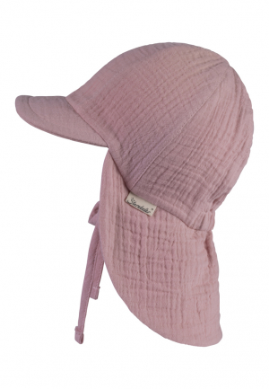 STERNTALER Čiapka so šiltom UV50+ z bavlneného mušelínu s ochranou krku ružová dievča- 51cm 18-24m